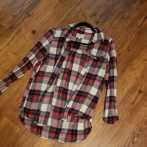 Madewell Red and Black Plaid Button Down Shirt